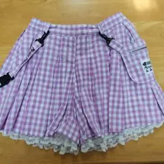 ピンクチェック柄スカート 130cm