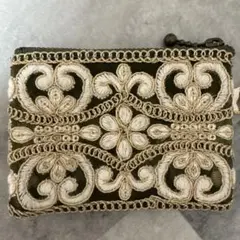 インド刺繍リボン ポーチ