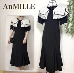 anmille パネル襟マーメイドワンピース　レース襟
