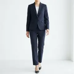 【9号/7号】パンツスーツ セットアップ ストライプ 1ボタン 春夏 2点セット