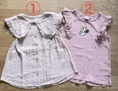 petit main ピンク　袖なしシャツ2点セット　110㎝　美品✨