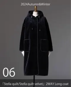 完売 chono 新品 未使用 ステラキルト ベルベット ロングコート チョノ