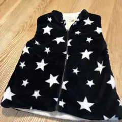フリース スリーパー 120cm 黒と白の星柄