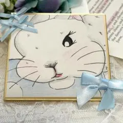 手描きミニイラスト色紙 우사기 休憩時間