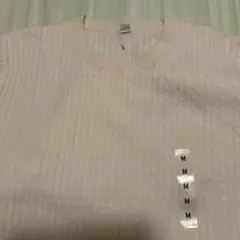 ユニクロ　ミニケーブルクルーネックセーター　ピンク　M