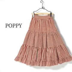 2026年最新】POPPY 柄：チェック レディース ロング フレアスカートの
