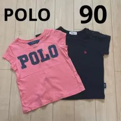 POLO Tシャツ 90サイズ 黒 オレンジ ベビー