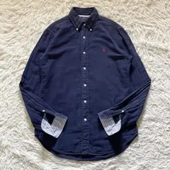 RALPH LAUREN ガーゼシャツ ボタンダウン 袖裏ストライプ