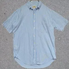 【USA製/90s】L.L.Bean シアサッカー BDシャツ M ストライプ