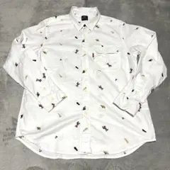 KRIFF MAYER 刺繍総柄 長袖シャツ ホワイト XLのサムネイル