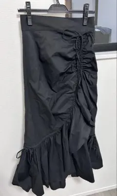 ブラック　ギャザーロングスカート サイズ2 sly