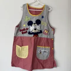 保育士 エプロン ミッキーマウス ポケット付き