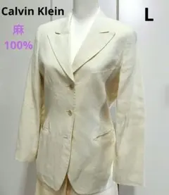 値下げ★Calvin Klein カルバンクライン 麻 リネン ジャケット Lのサムネイル