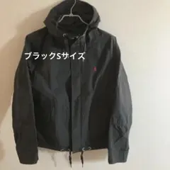 POLO ブラックナイロンジャケット、マウンテンパーカー