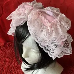 【ピンク】リボンカチューシャ【手作り】
