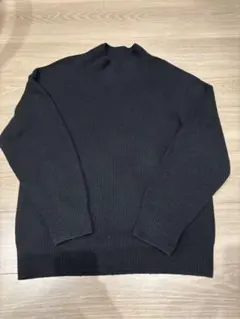 UNIQLO スフレヤーンモックネックセーター　ブラック　L