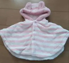 新品コムサイズム　フリースフード付きポンチョ 50〜70センチ