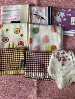 新品ハンカチ　8枚　バーバリー、ローラアシュレイ、 宇野千代　他