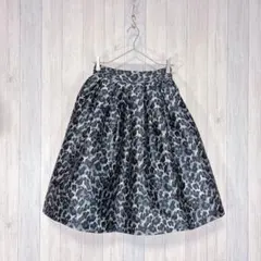 【GrandTable】フレアスカート オケージョン レオパード柄 日本製 M