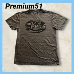 Premium51 ブラウン 半袖 サイドステッチアクセントTシャツ 海外古着
