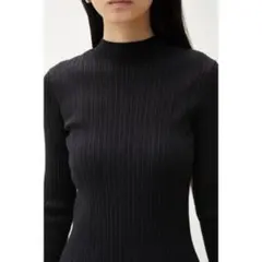 AZUL BY MOUSSYリブ編み ブラック 長袖ニット