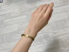 真鍮製 バングル シンプル 槌目加工 ハンドメイドのサムネイル