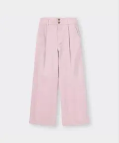 GU ライトデニムタックワイドパンツ ピンク XL 股下補正済