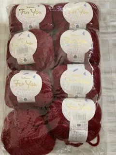 ★ウール100% ネルソン ❤️フォーユー えんじ赤色　6個セット