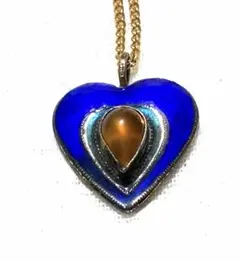 SILVER ハート　七宝焼　ヴィンテージ　ネックレス