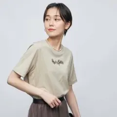 ノーリーズソフィー　プリントショート丈Tシャツ　ベージュのサムネイル