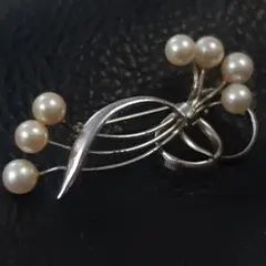 ブローチ　パール　真珠　STERLING　シルバー　ビンテージ　レトロ　ピン