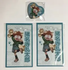 忍たま乱太郎 ナンジャタウン ハート型 缶バッジ イラストシート 猪名寺乱太郎