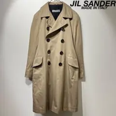 希少 ジルサンダー 上質 ベルテッド トレンチコート コットン ダブルブレスト