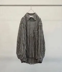 45R 薄オックスギンガムのシャツジャケット ブラックギンガム 02M 