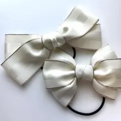 ハンドメイド 大人可愛いヘアアクセ ヘアゴム 2個set たらりん 217.