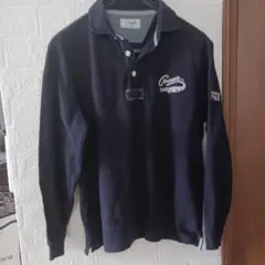 Lサイズ　クロコダイル　長袖ポロシャツ　紺