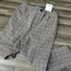 グレー系チェック柄カジュアルパンツ　105cm チェックパンツ　新品　未使用品