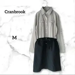 Cranbrook クランブルック ドッキング シャツワンピ ウエストリボン M