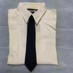 【VANSPORTS 】ホワイト長袖シャツ ★ネイビーのネクタイ付き