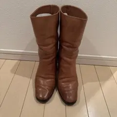 Adam et Rope' ブラウン レザー ブーツ 高ヒール