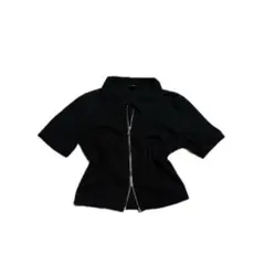 黒 半袖 ジッパー付きシャツ