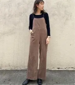 Kastane フェイクスウェード サロペット ブラウン　オーバーオール