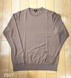ユニクロ 2024AW メリノ クルーネックセーター XL 32 BEIGE