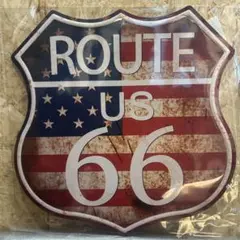 アメリカン ブリキ看板 ROUTE66 ヴィンテージ ガレージインテリアのサムネイル