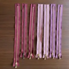 ファスナー 7本セット ワインレッド ピンク 薄紫