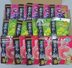 UHA味覚糖 忍者めし鋼 マスカット味・ぶどう味・ ピーチ 味　　　 　計15袋