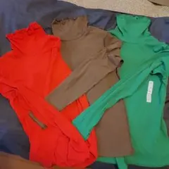 GU ソフトリブタートルネックT(長袖) 新品3枚セット