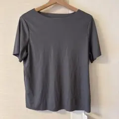 新品タグ付き by LEGNA リブカットソー 半袖 グレー