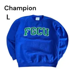 【Champion】FGCU カレッジロゴ スウェット ブルー L チャンピオン