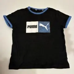 PUMA プーマ／キッズ　半袖Tシャツ／130cm／黒　青　ロゴのサムネイル
